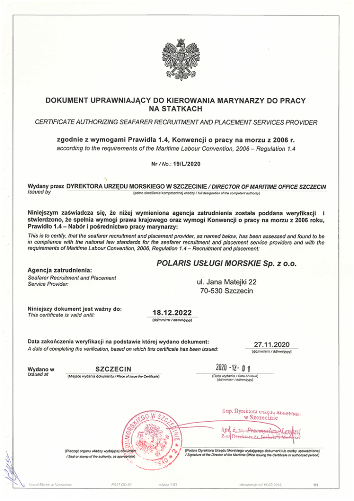 Certificates Maritime Certificates Maritime